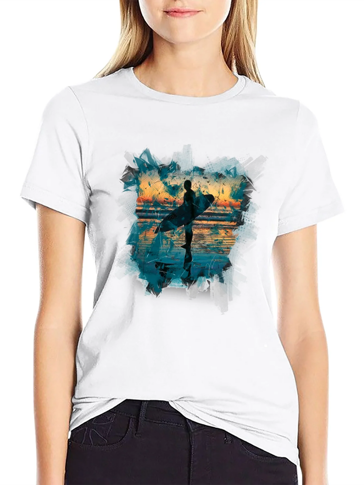 Surfer Silhouette Graphic Tee - Mens Black T-Shirt product image 8