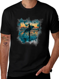 Surfer Silhouette Graphic Tee - Mens Black T-Shirt product image 1