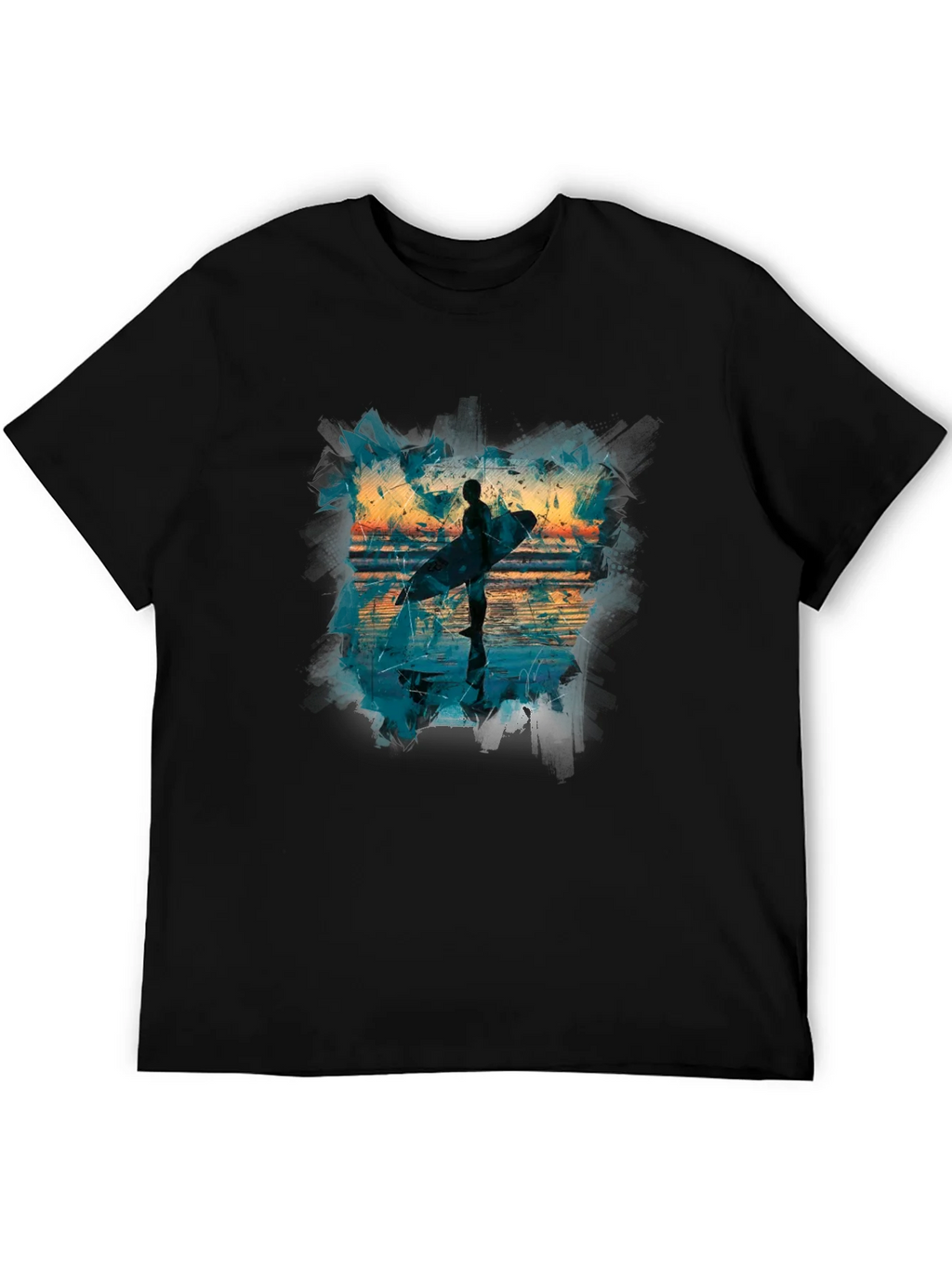 Surfer Silhouette Graphic Tee - Mens Black T-Shirt product image 5