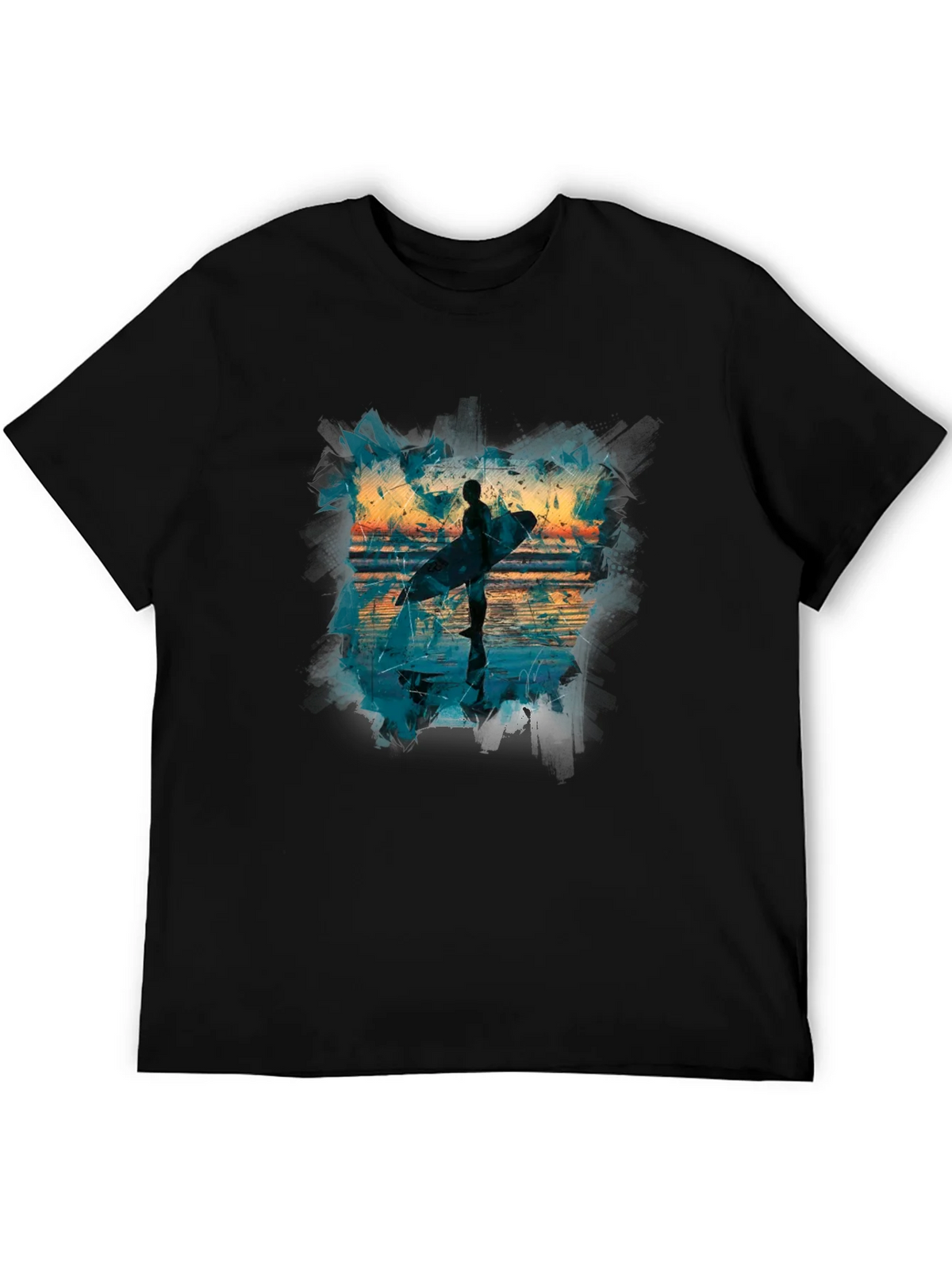 Surfer Silhouette Graphic Tee - Mens Black T-Shirt product image 5