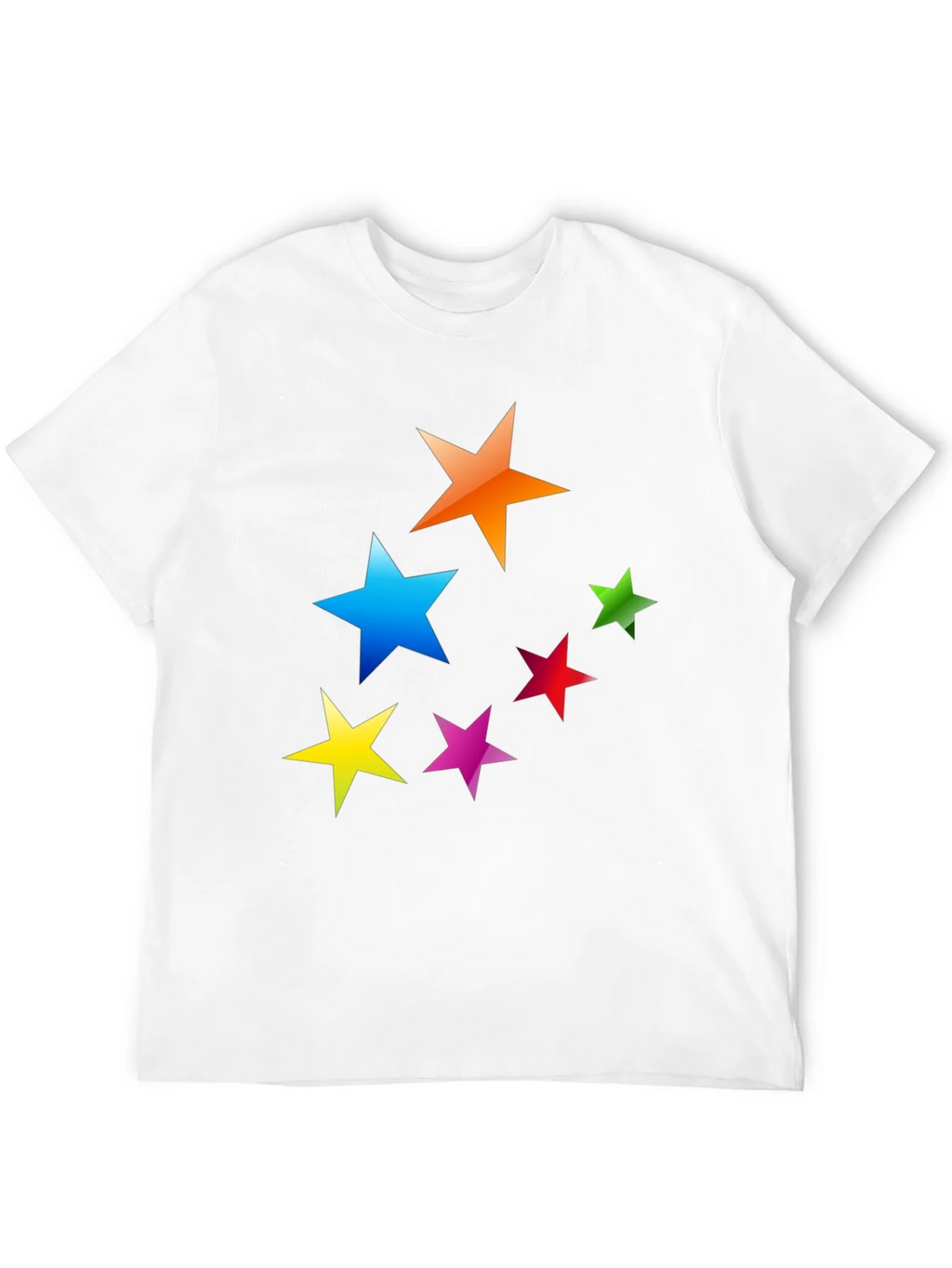 Colorful Stars Graphic T-Shirt - Casual Tee product image 11