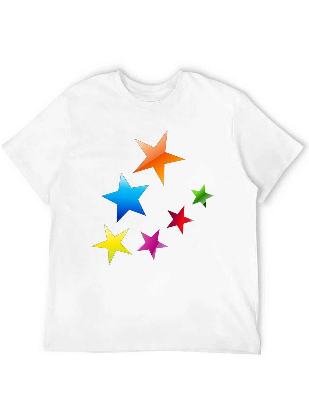Colorful Stars Graphic T-Shirt - Casual Tee product image 11