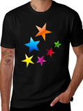 Colorful Stars Graphic T-Shirt - Casual Tee product image 1