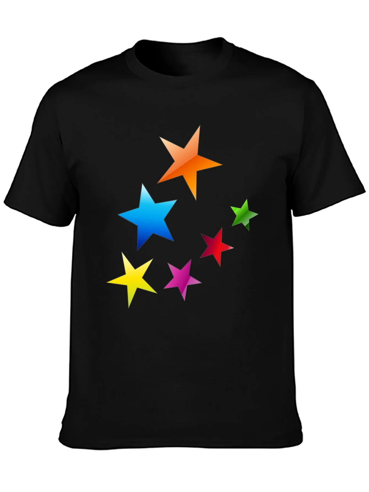 Colorful Stars Graphic T-Shirt - Casual Tee product image 3