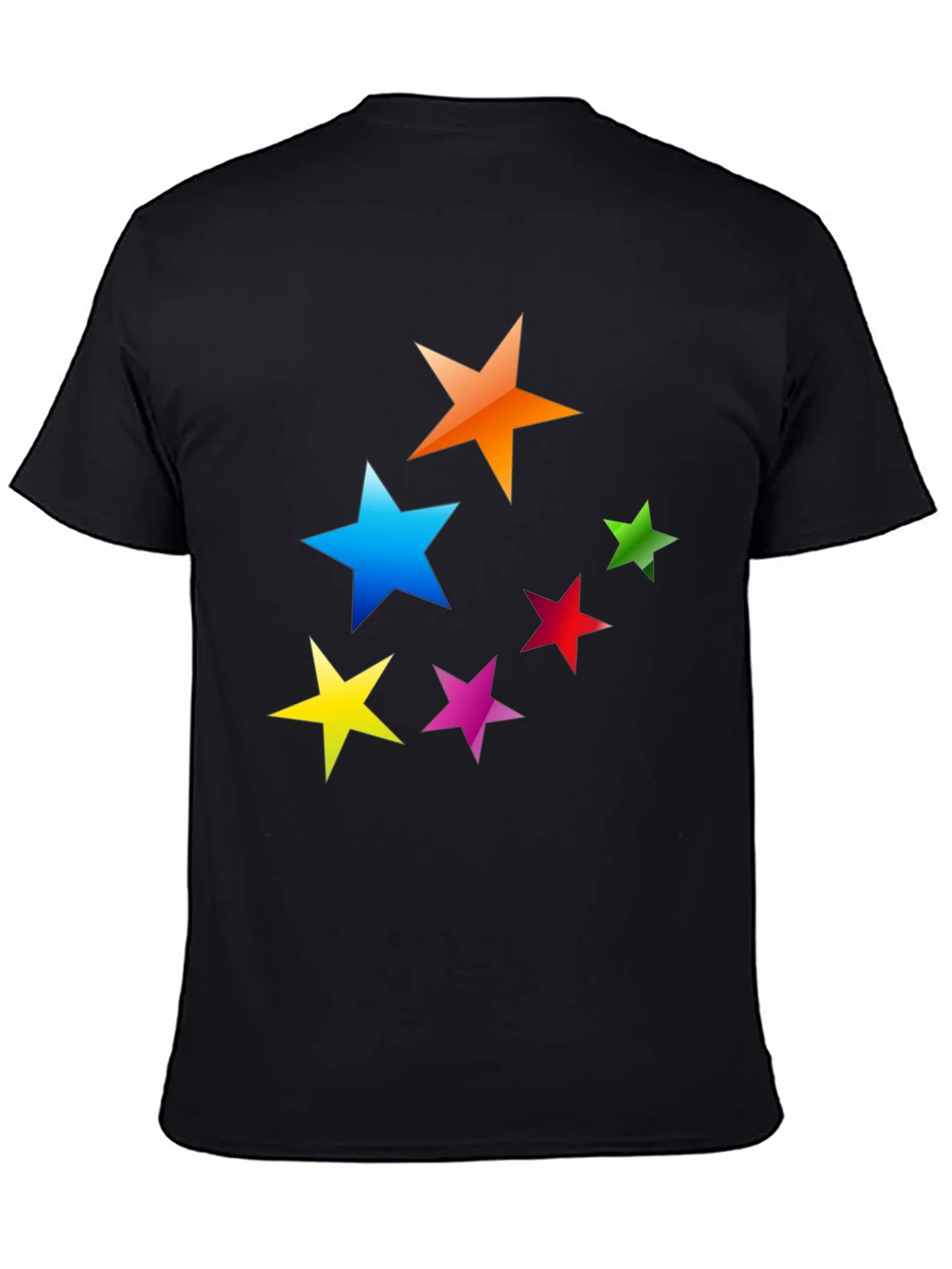Colorful Stars Graphic T-Shirt - Casual Tee product image 4