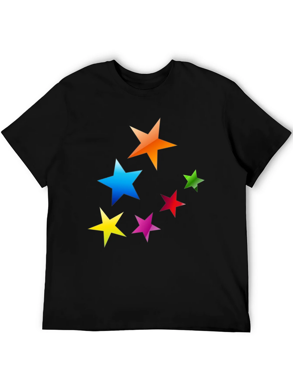 Colorful Stars Graphic T-Shirt - Casual Tee product image 5