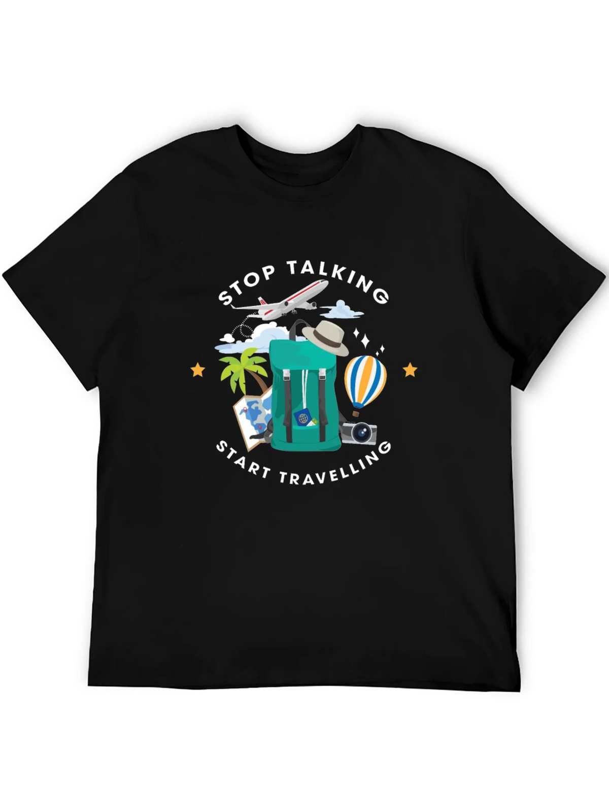 Stop Talking Start Traveling Graphic T-Shirt