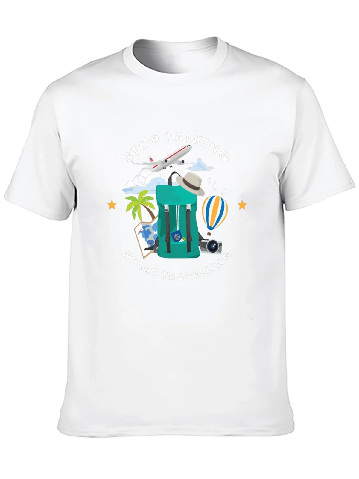 Stop Talking Start Traveling Graphic T-Shirt