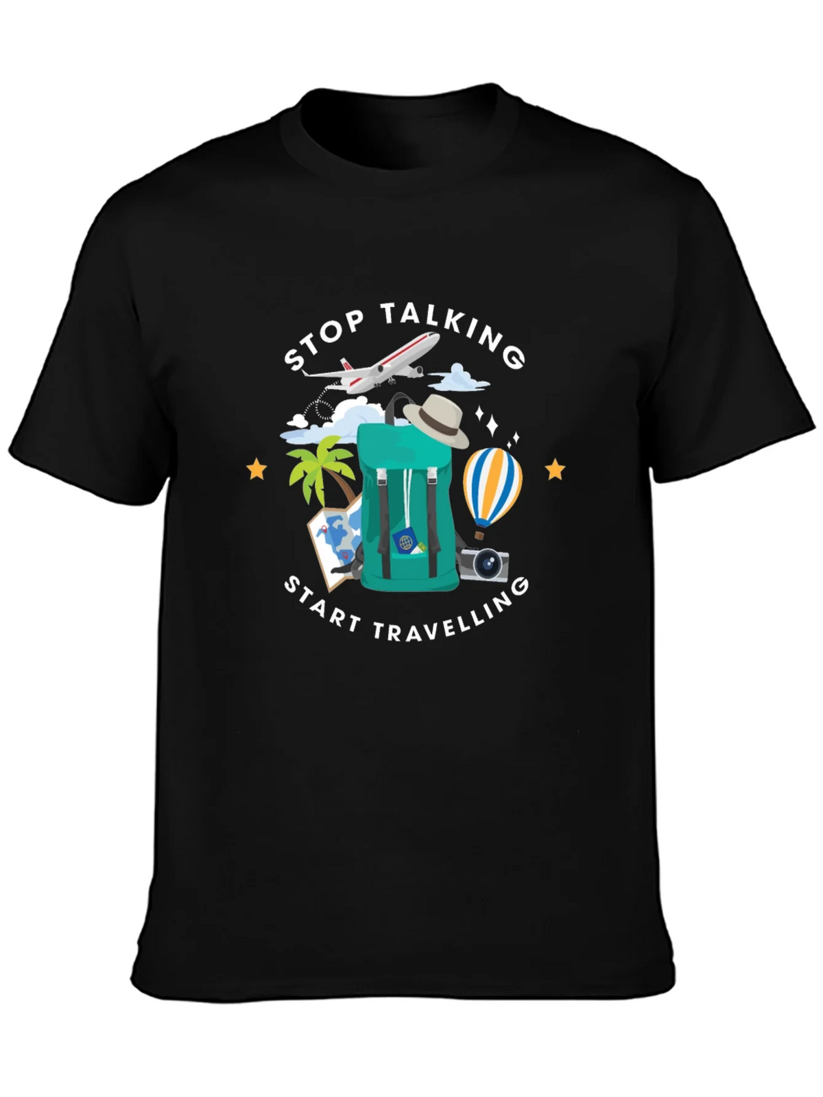 Stop Talking Start Traveling Graphic T-Shirt