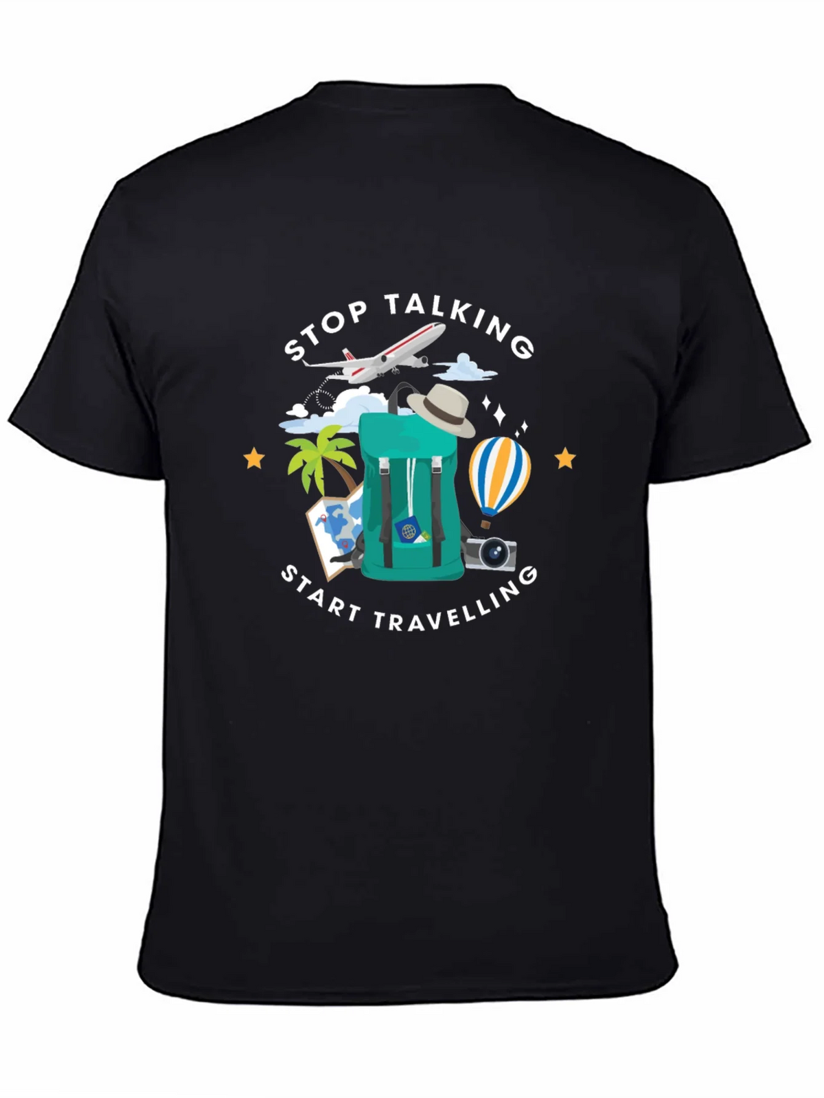 Stop Talking Start Traveling Graphic T-Shirt