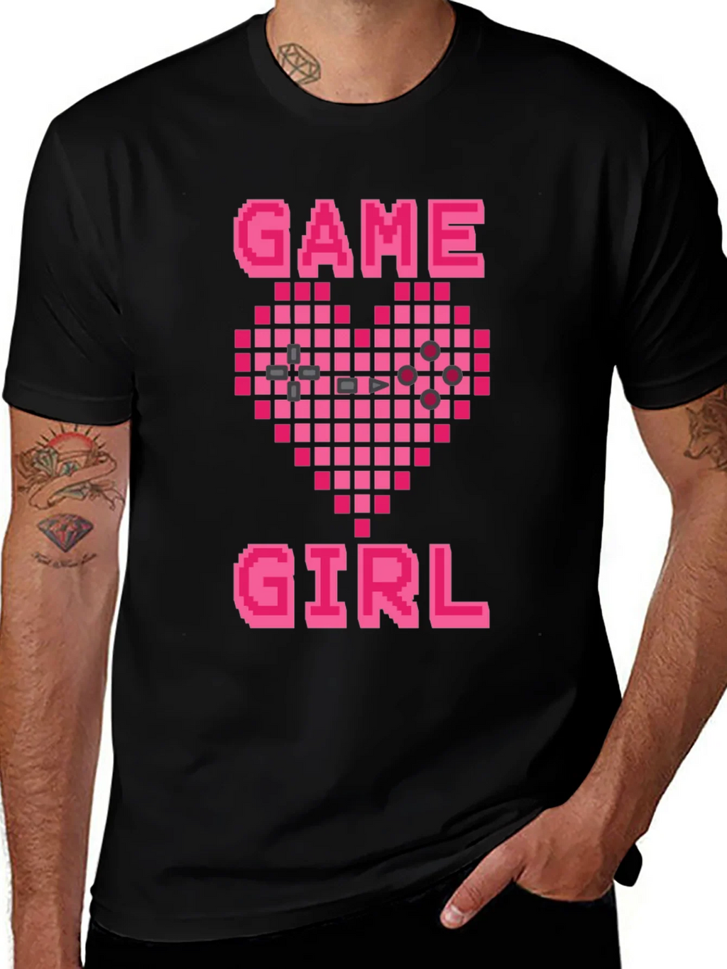 Game Girl Pixel Heart Graphic Tee - Gamer Gift product image 1