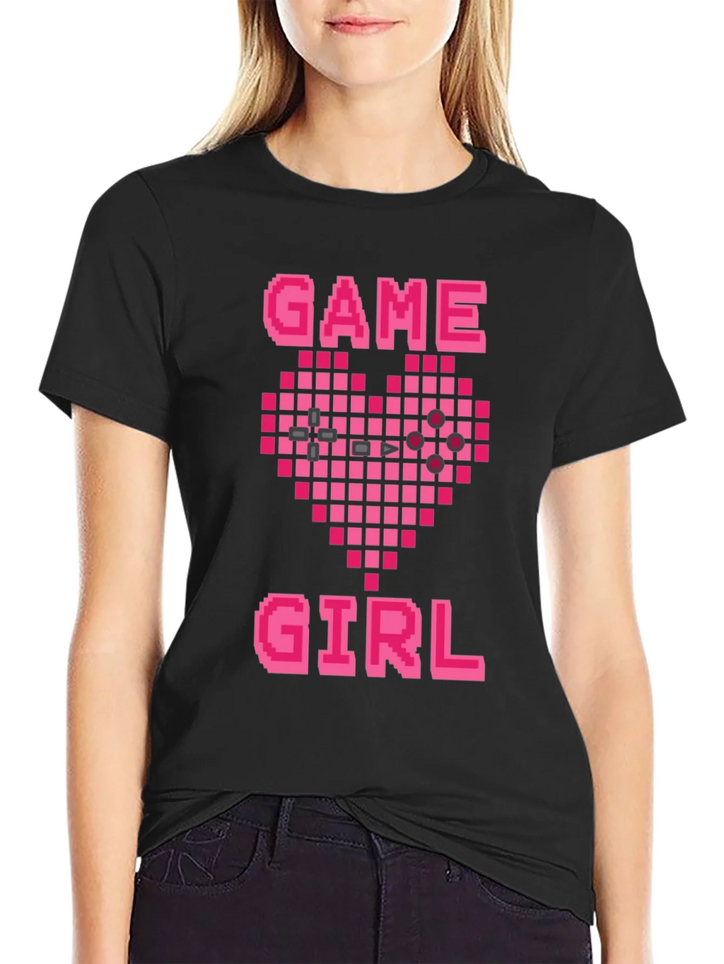 Game Girl Pixel Heart Graphic Tee - Gamer Gift product image 2