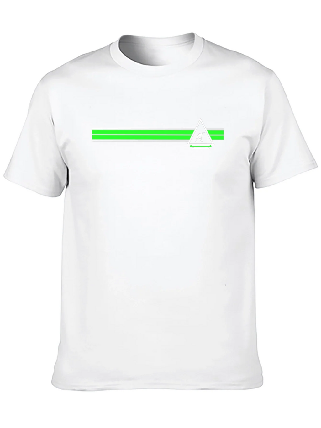 Mens Black Tee with Geometric Green Stripe Design product image 7