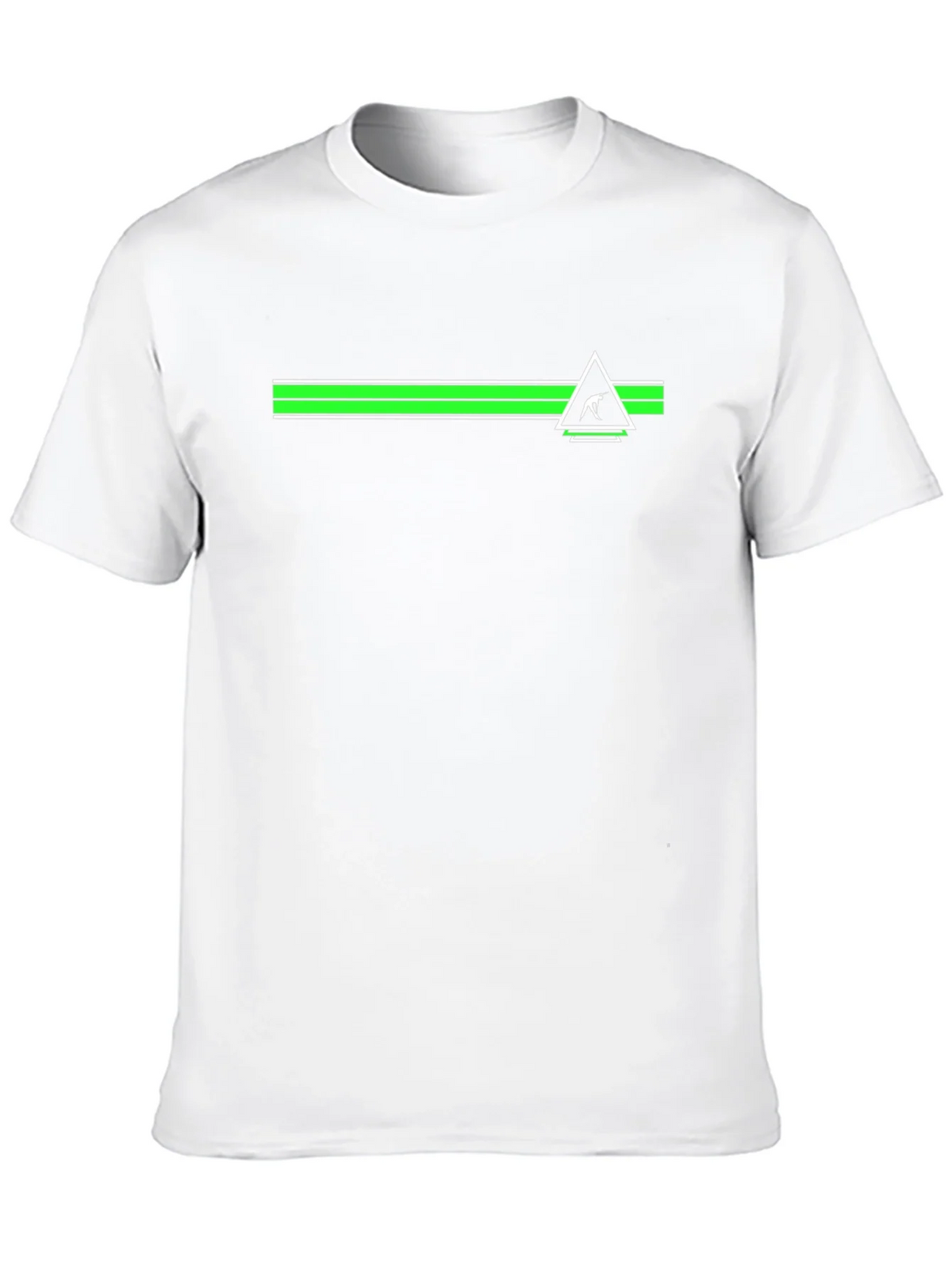 Mens Black Tee with Geometric Green Stripe Design product image 7
