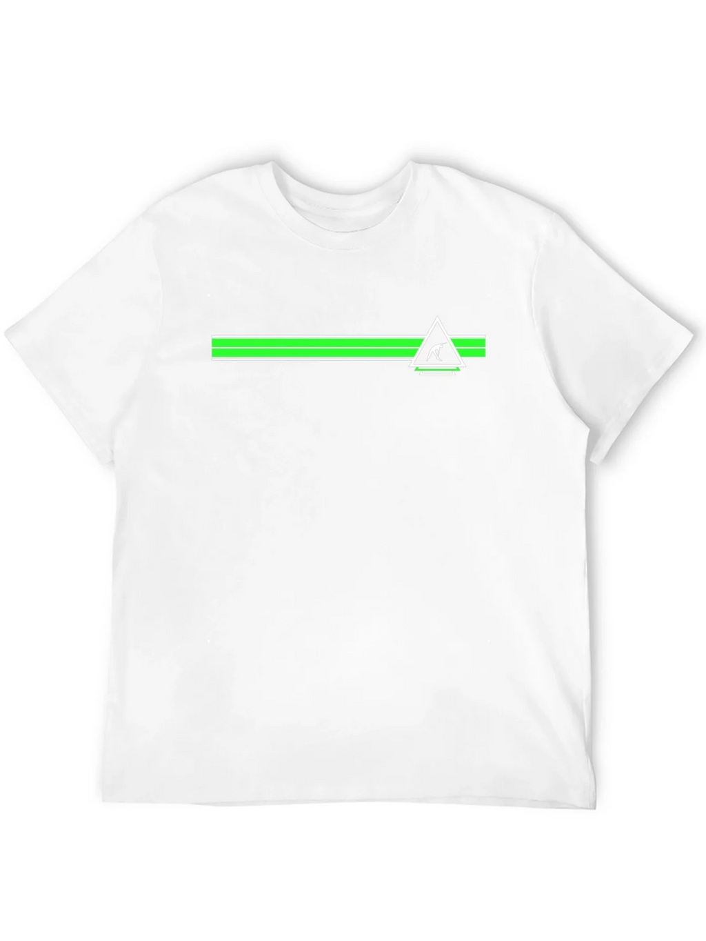 Mens Black Tee with Geometric Green Stripe Design product image 9