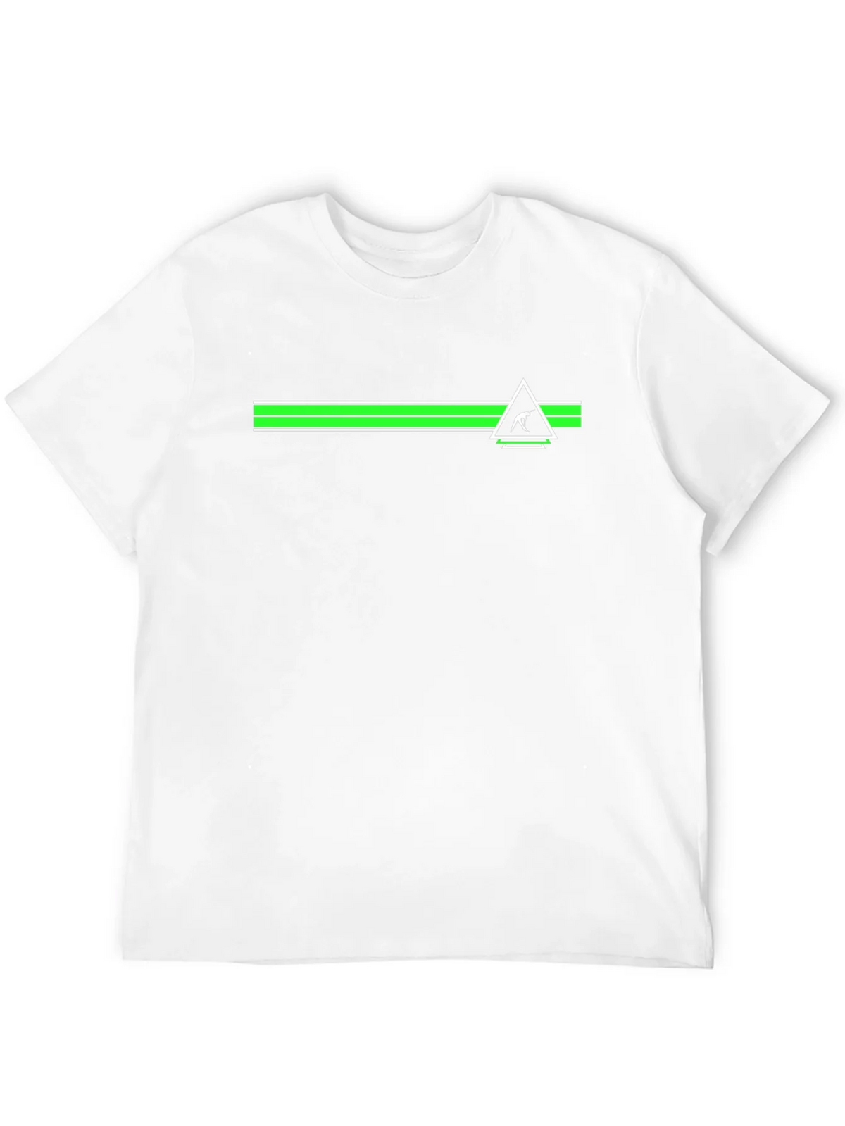 Mens Black Tee with Geometric Green Stripe Design product image 9