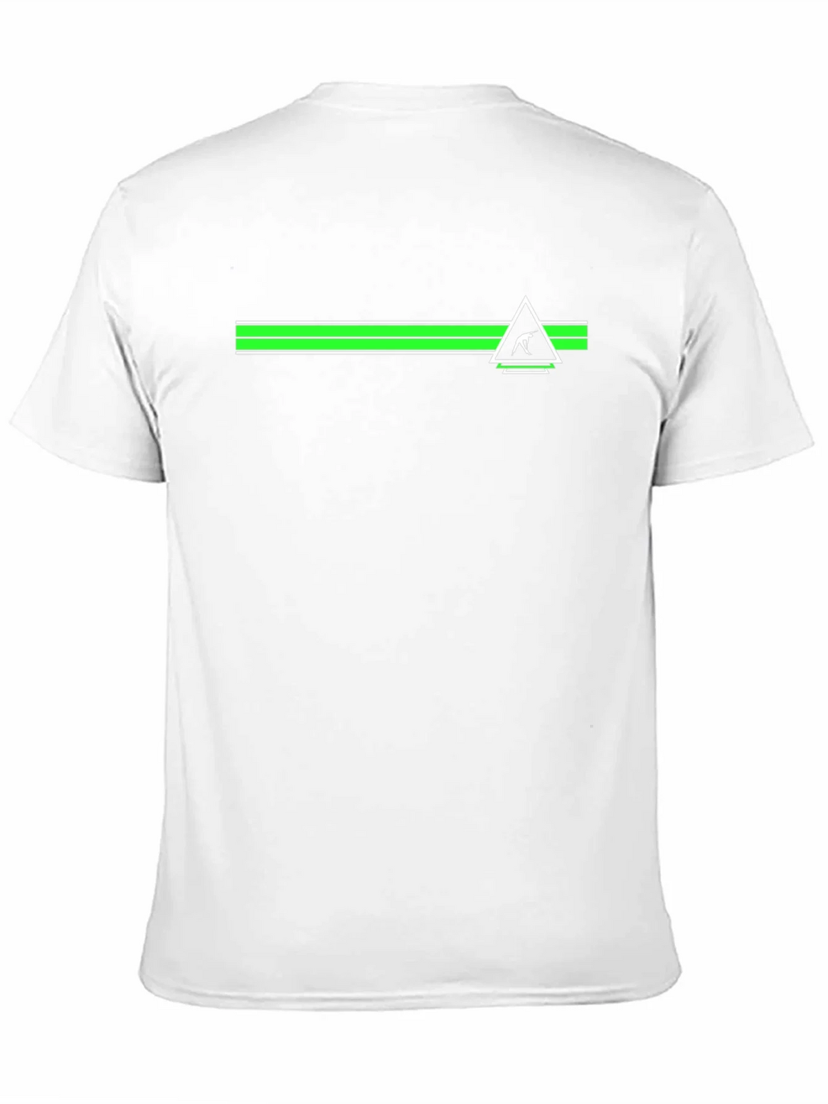 Mens Black Tee with Geometric Green Stripe Design product image 8
