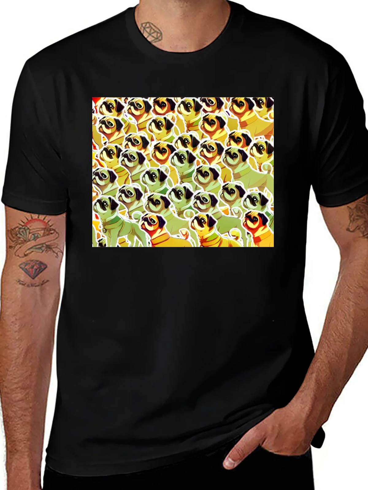 Pug Pattern Graphic T-Shirt - Unique Dog Lover Tee product image 1
