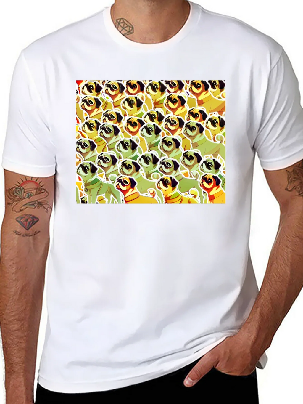 Pug Pattern Graphic T-Shirt - Unique Dog Lover Tee product image 7