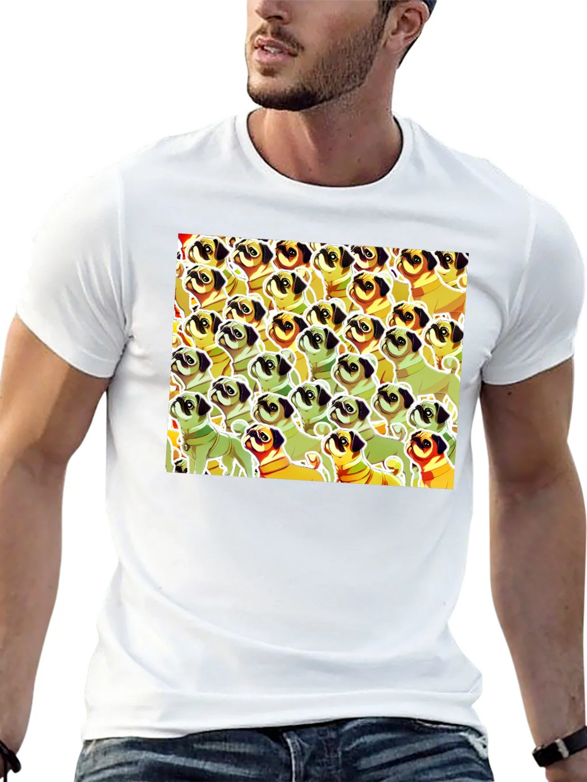 Pug Pattern Graphic T-Shirt - Unique Dog Lover Tee product image 12