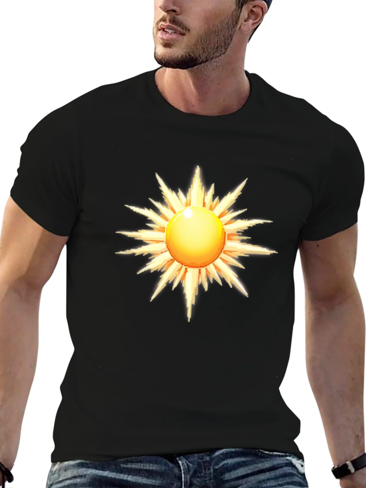 Radiant Sun Graphic Black T-Shirt product image 6