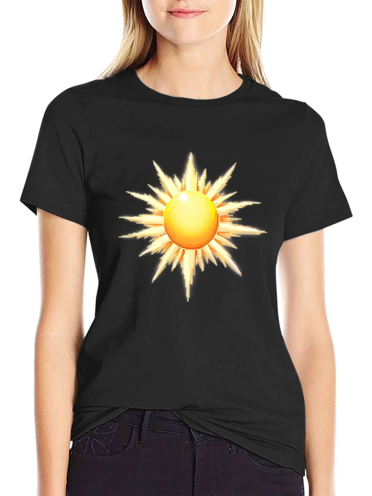 Radiant Sun Graphic Black T-Shirt product image 2