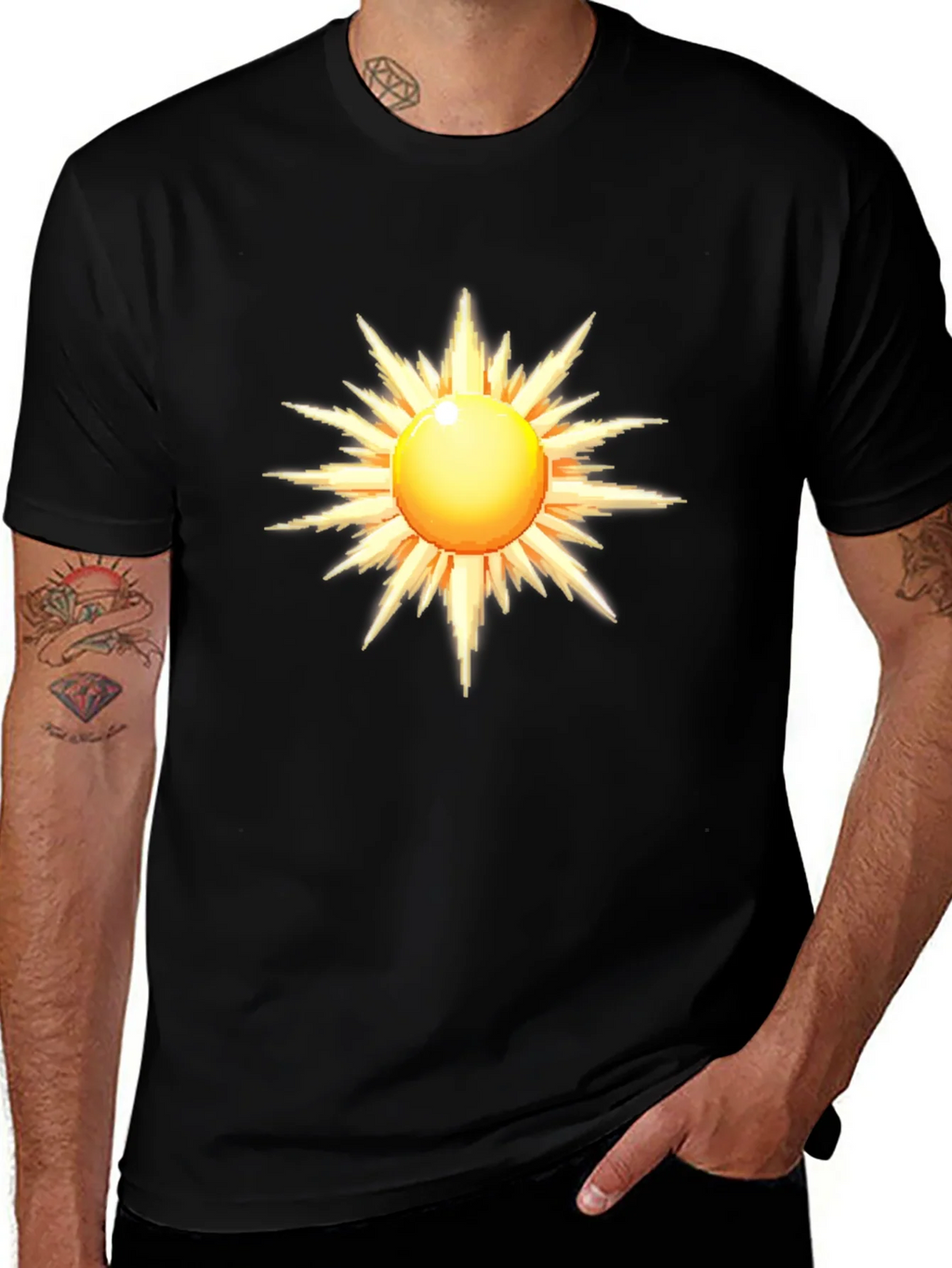 Radiant Sun Graphic Black T-Shirt product image 1