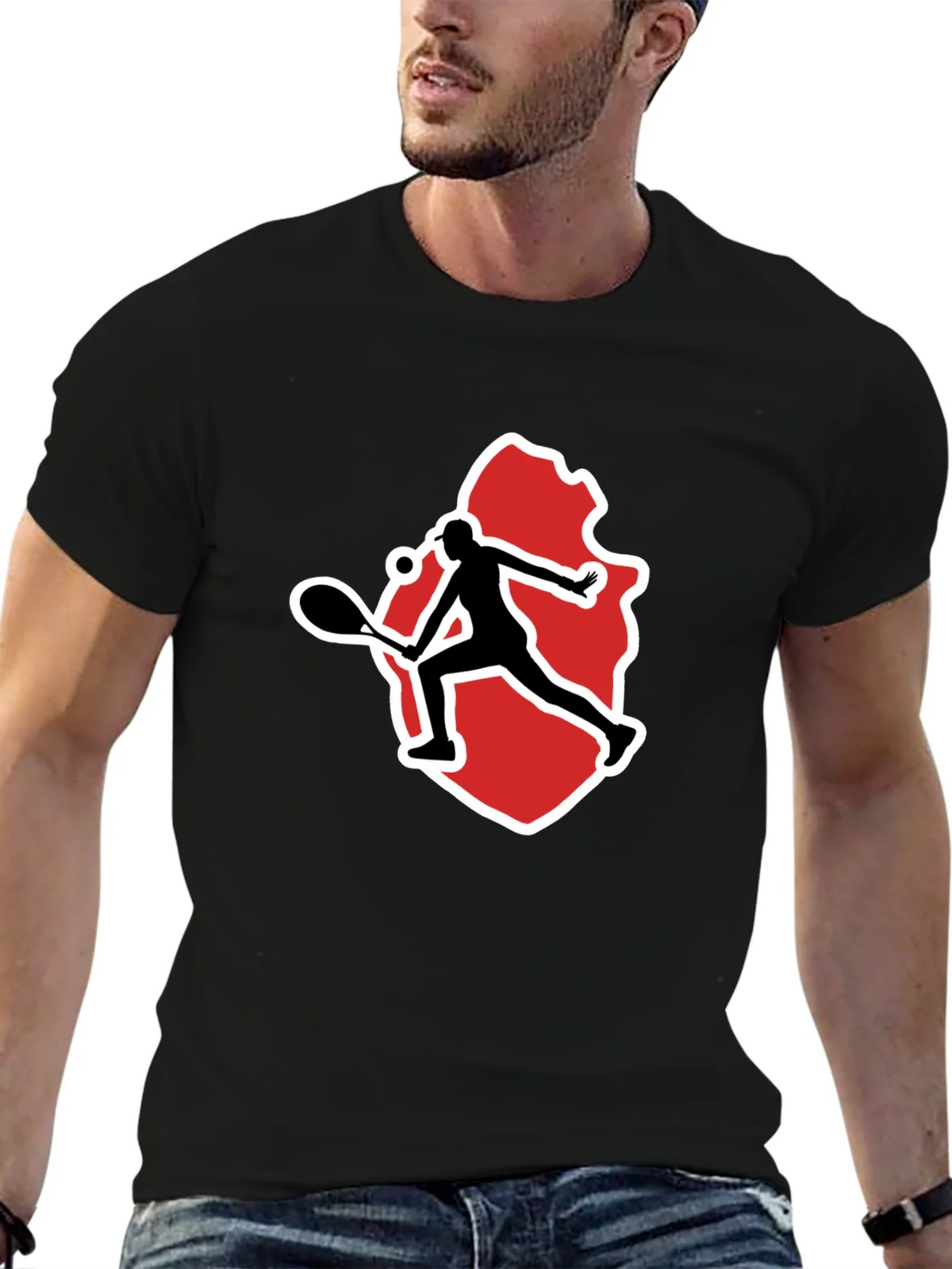 Tennis Player Graphic Tee - Black product image 6