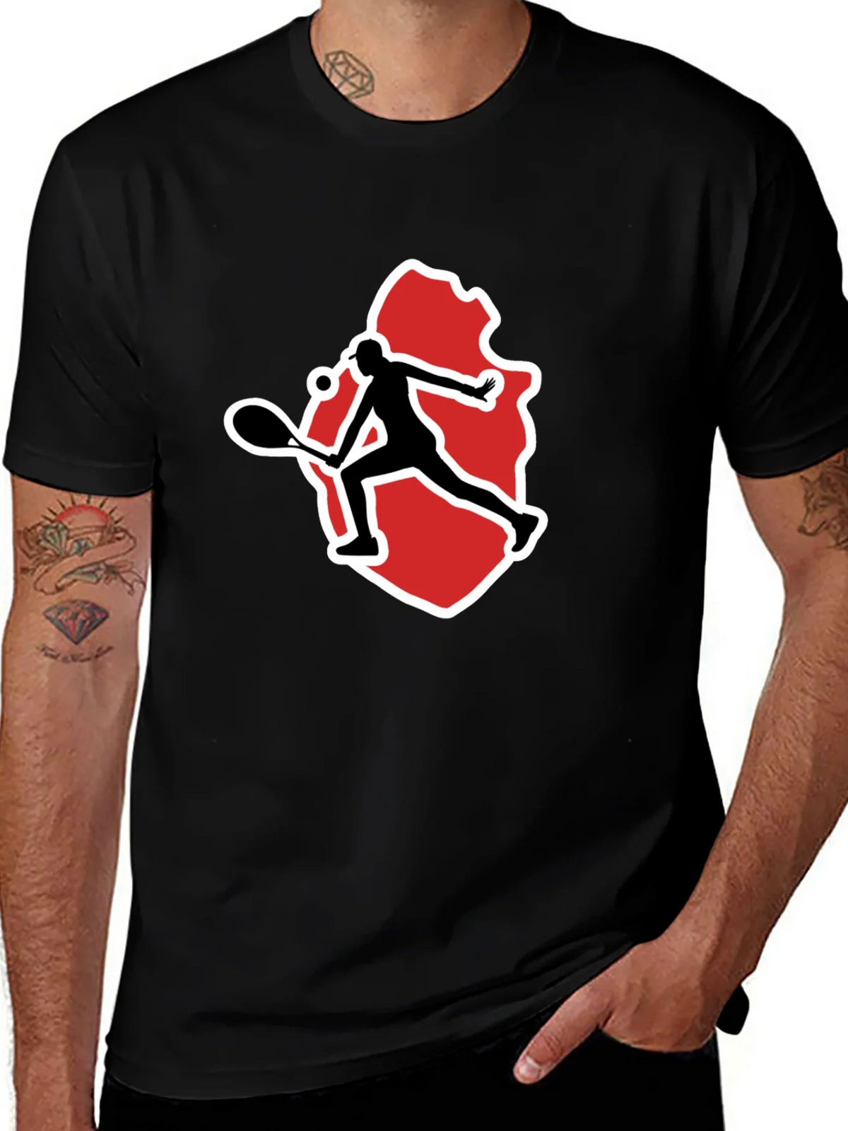 Tennis Player Graphic Tee - Black product image 1