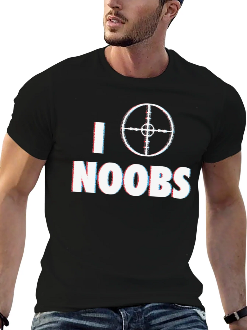 I Target Noobs Black T-Shirt - Gaming Humor Tee product image 6