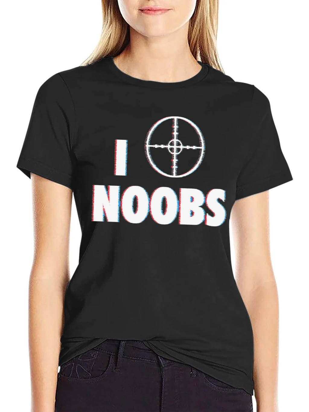 I Target Noobs Black T-Shirt - Gaming Humor Tee product image 2