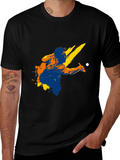 Graphic Print Black T-Shirt - Billiards Player Design product image 1