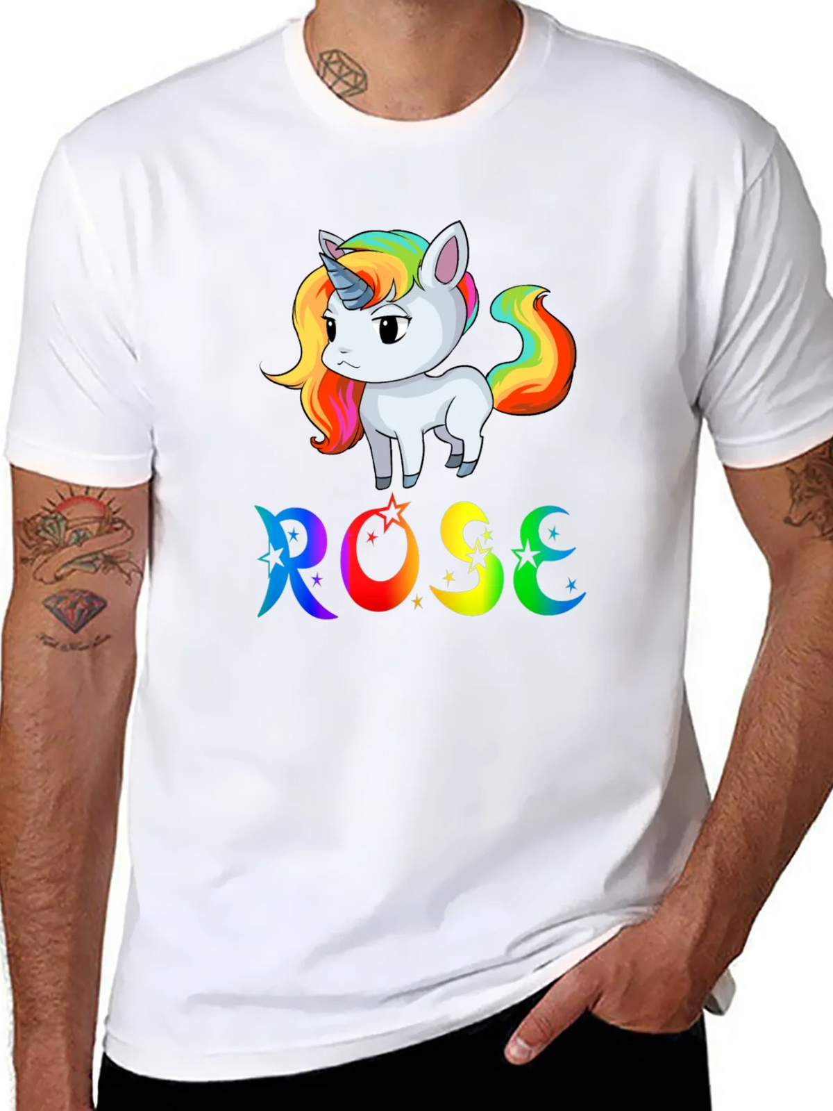 Rose Unicorn Rainbow T-Shirt - Cute & Colorful product image 7