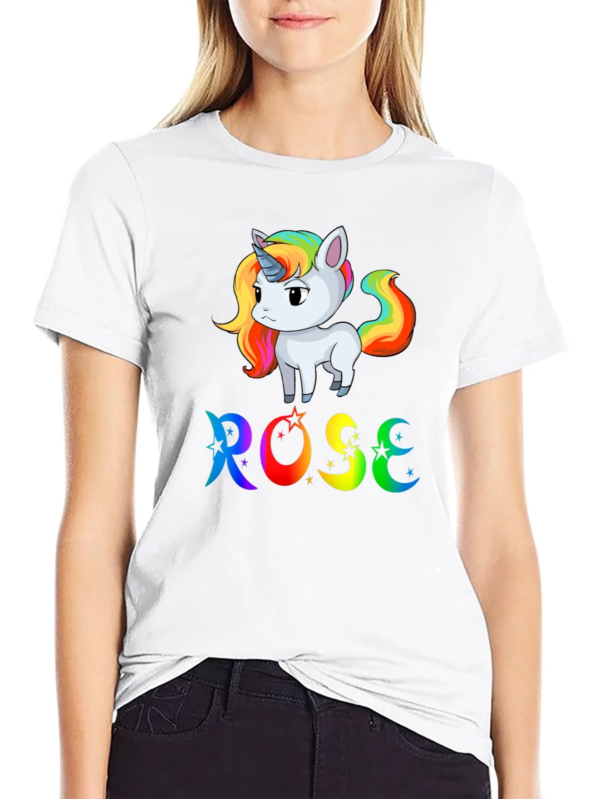 Rose Unicorn Rainbow T-Shirt - Cute & Colorful product image 8