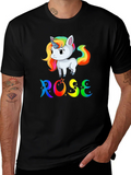 Rose Unicorn Rainbow T-Shirt - Cute & Colorful product image 1