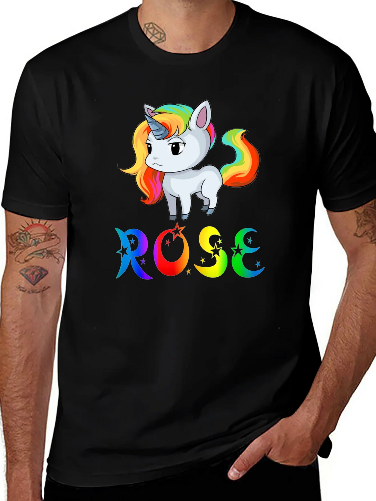 Rose Unicorn Rainbow T-Shirt - Cute & Colorful product image 1