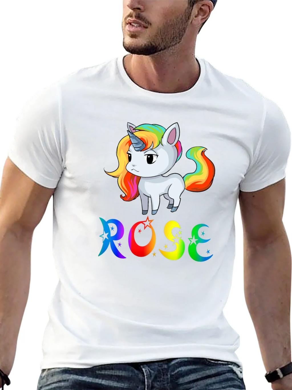 Rose Unicorn Rainbow T-Shirt - Cute & Colorful product image 12