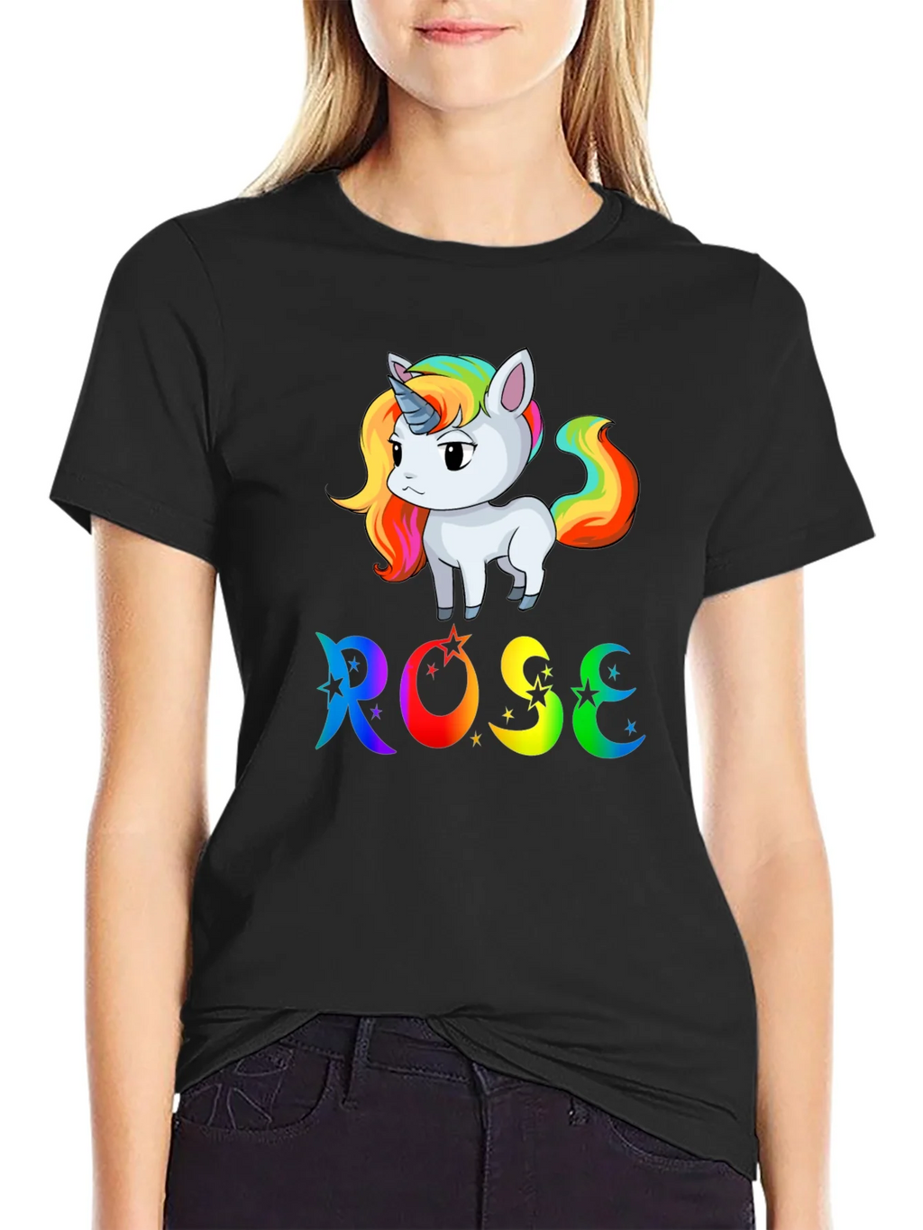 Rose Unicorn Rainbow T-Shirt - Cute & Colorful product image 2