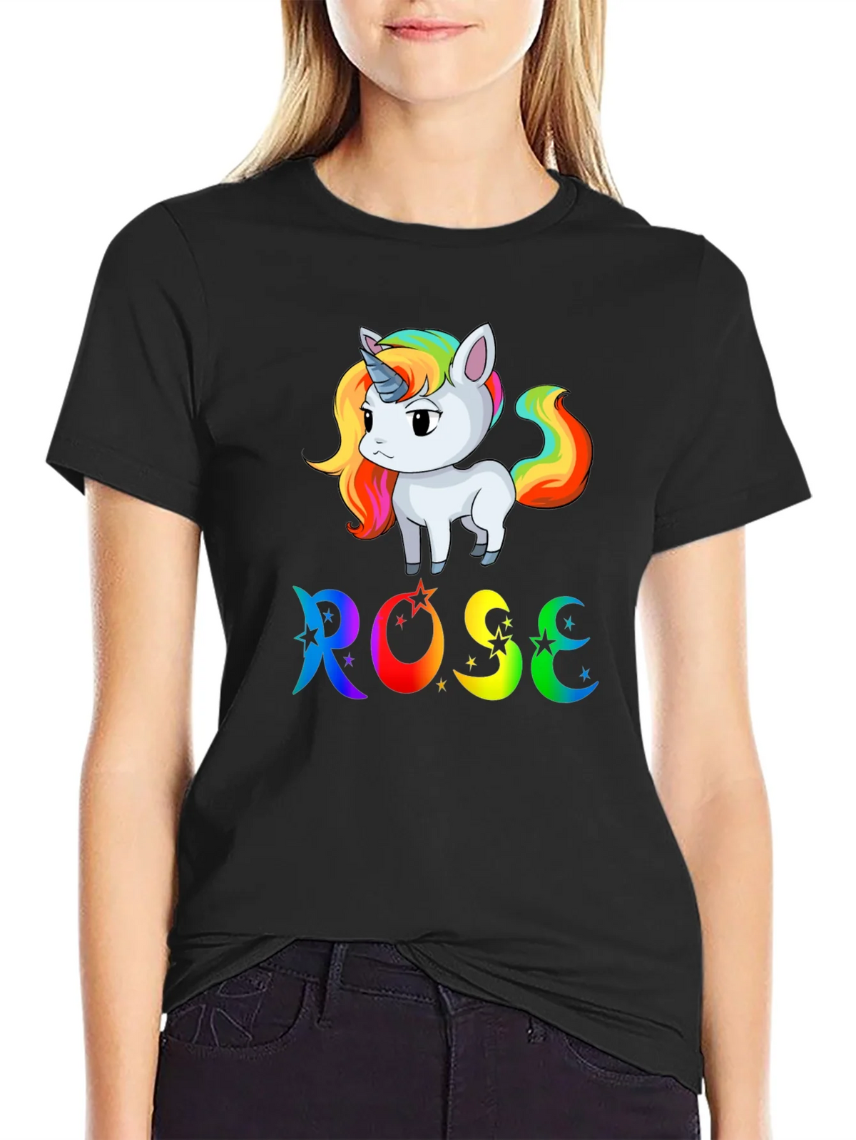 Rose Unicorn Rainbow T-Shirt - Cute & Colorful product image 2