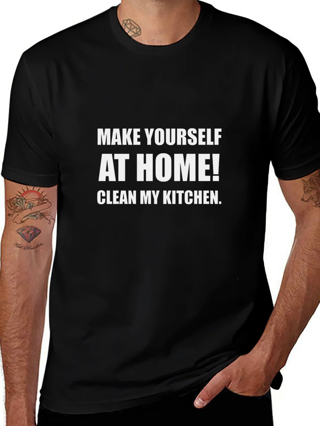 Funny Novelty T-Shirt: Make Yourself At Home Clean My product image 1