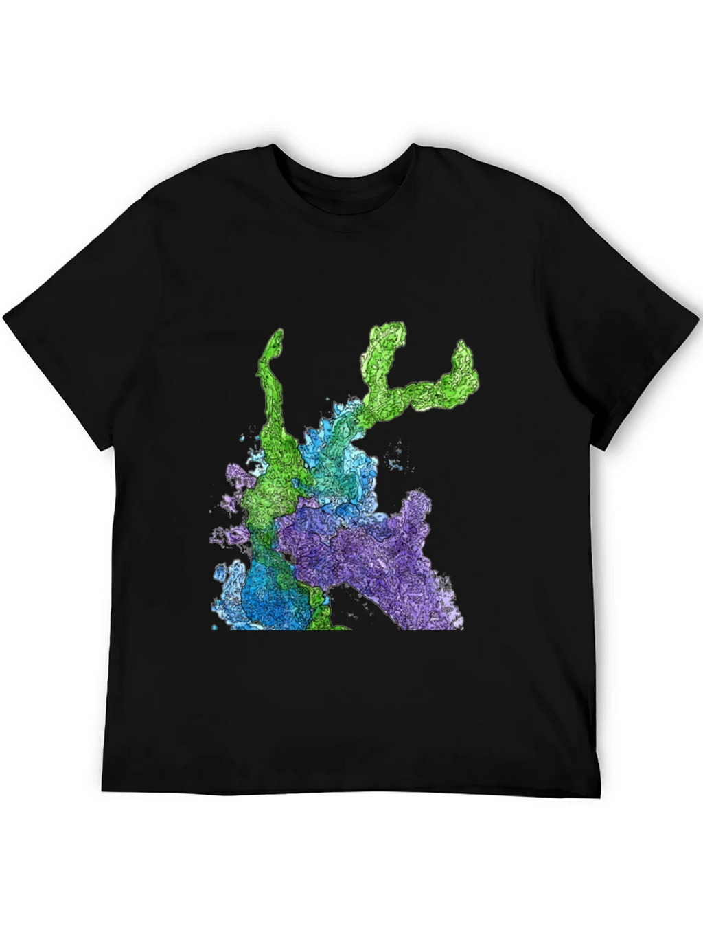 Abstract Art Graphic Print T-Shirt - Mens Black Tee product image 4