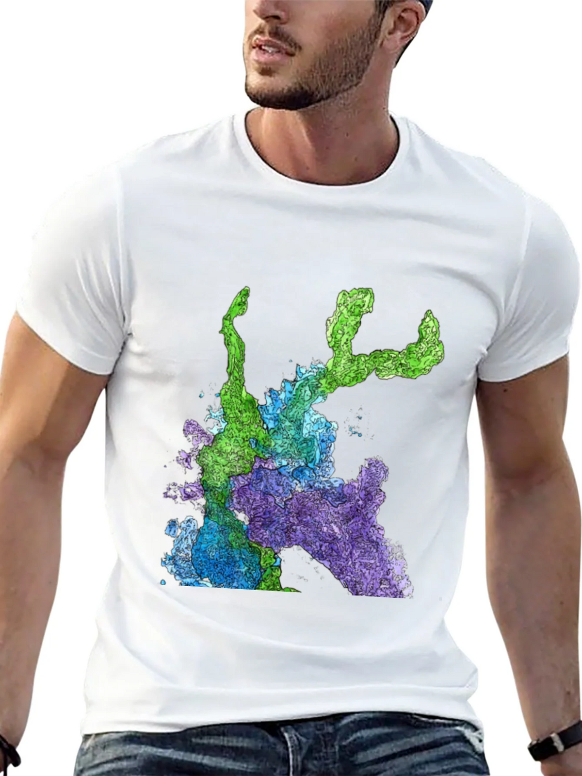 Abstract Art Graphic Print T-Shirt - Mens Black Tee product image 9