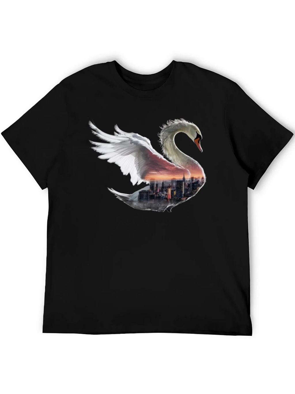 Swan Skyline Graphic T-Shirt - Unique Design product image 5