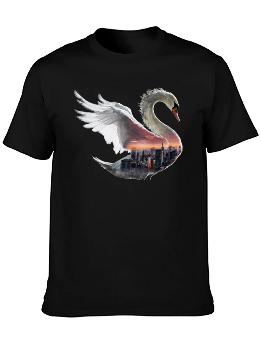 Swan Skyline Graphic T-Shirt - Unique Design product image 3
