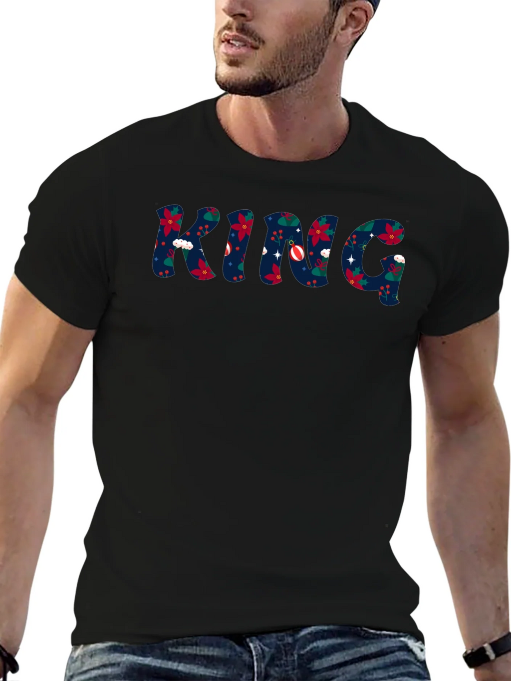 King Christmas Pattern Crew Neck T-Shirt product image 4