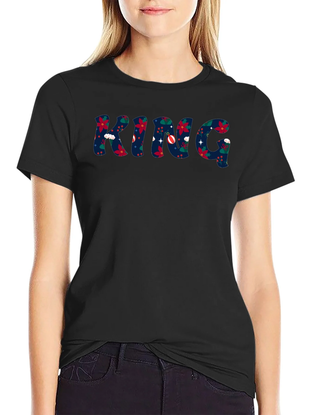 King Christmas Pattern Crew Neck T-Shirt product image 1