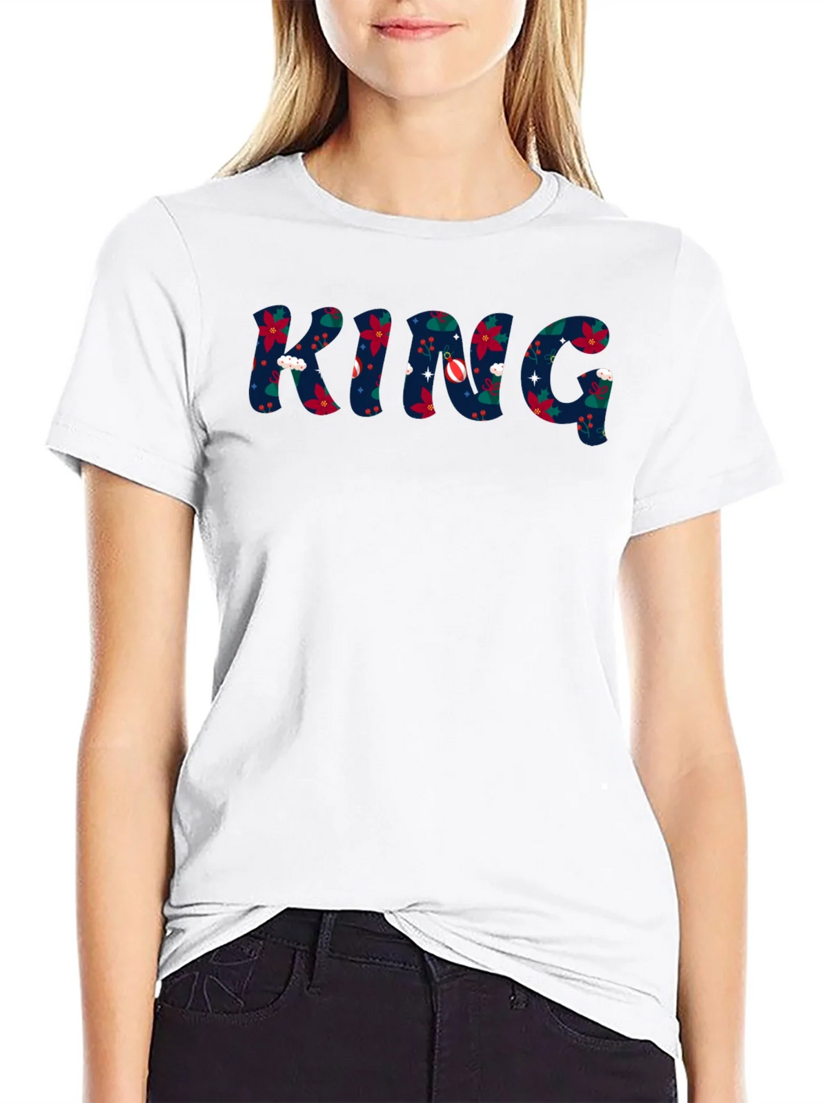 King Christmas Pattern Crew Neck T-Shirt product image 6