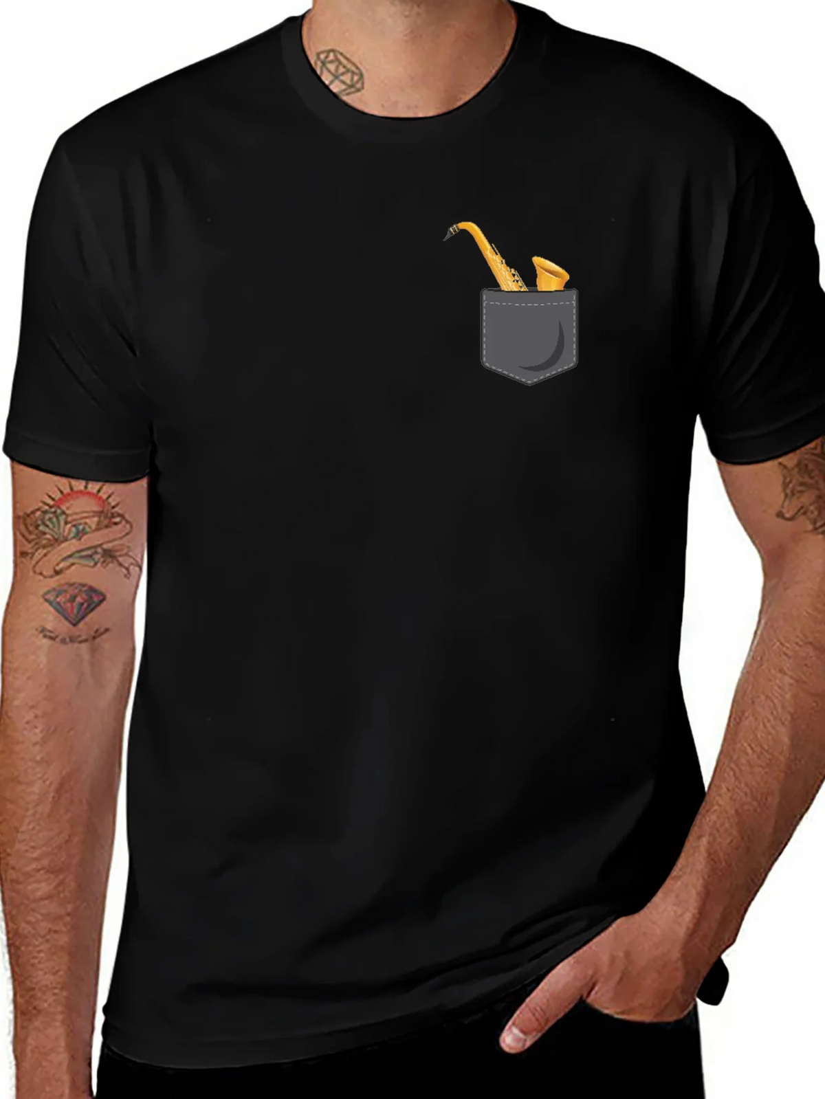 Saxophone Pocket Graphic Tee - Classic Black product image 1