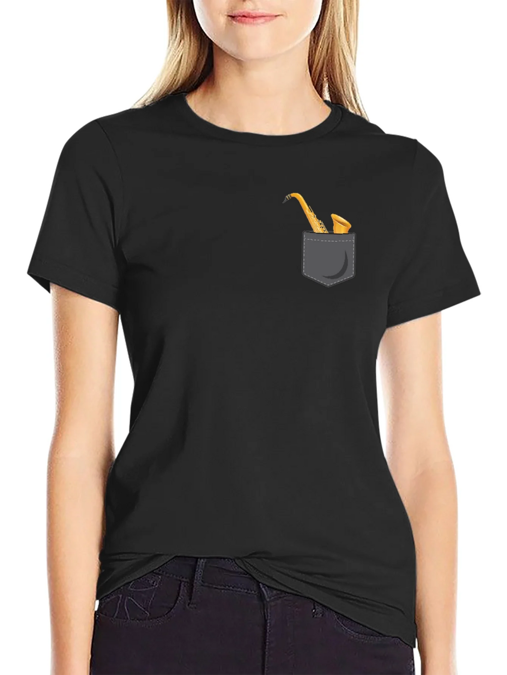 Saxophone Pocket Graphic Tee - Classic Black product image 2
