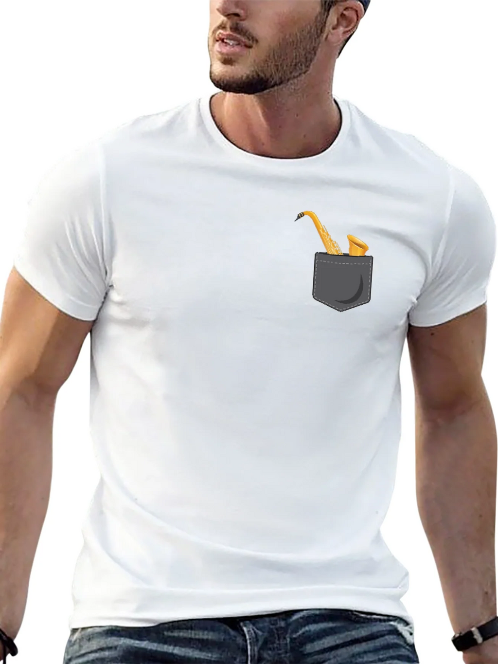 Saxophone Pocket Graphic Tee - Classic Black product image 12